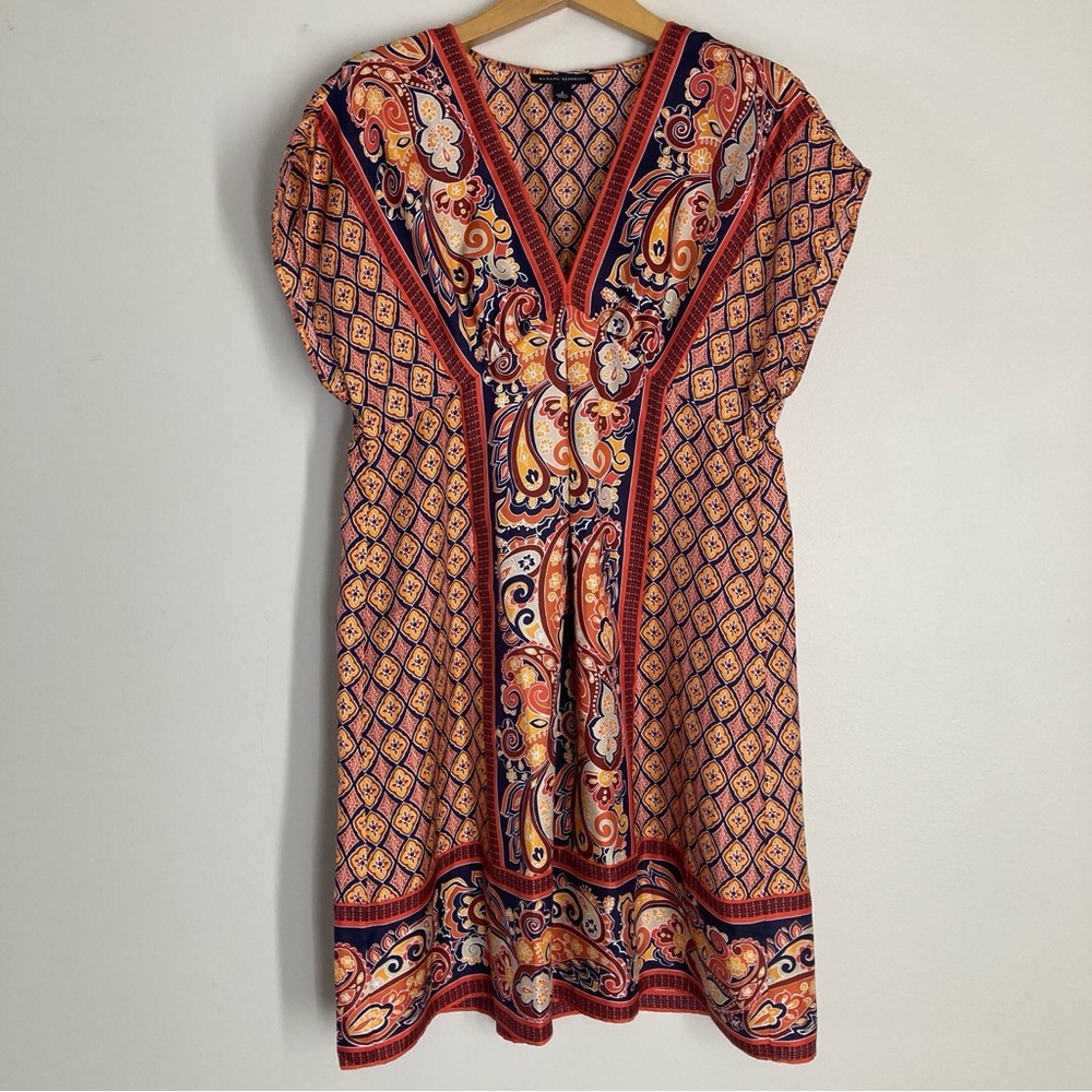 Banana Republic 100% Silk Multicolor Paisley Dress
